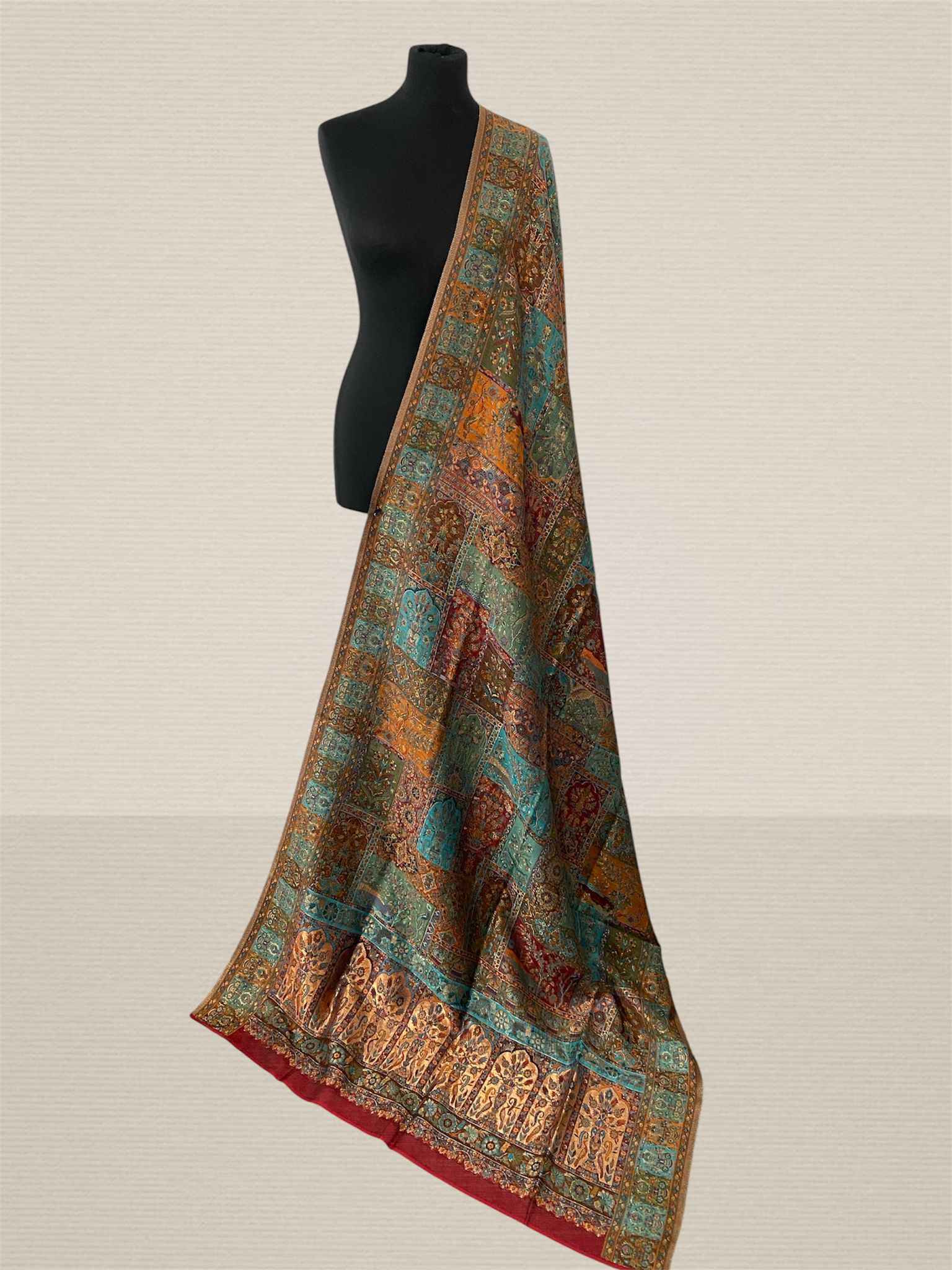 Luxury Imperial Kani Silk Moonlight Dupatta | Handloom Woven Tapestry