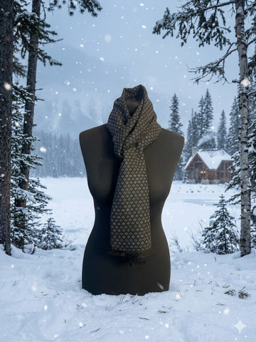 Men’s Patterned Cashmere Muffler - LoomFable