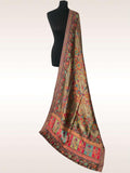 Luxury Golden Bloom Kani Silk Moonlight Dupatta Flower Design - LoomFable