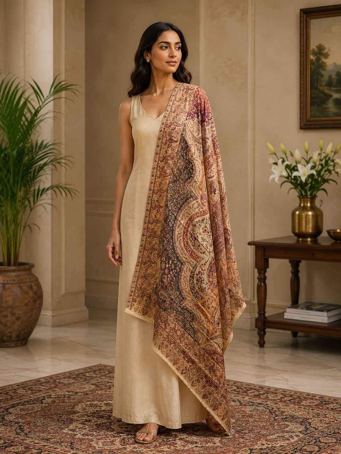 Premium Kani Paisley Design Shawl Toosh Pashmina Handloom