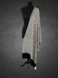 Luxury Hexagonal Jaal Design Silk Thread Embriodery Pashmina Stole