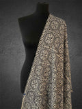 Luxury Hexagonal Jaal Design Silk Thread Embriodery Pashmina Stole