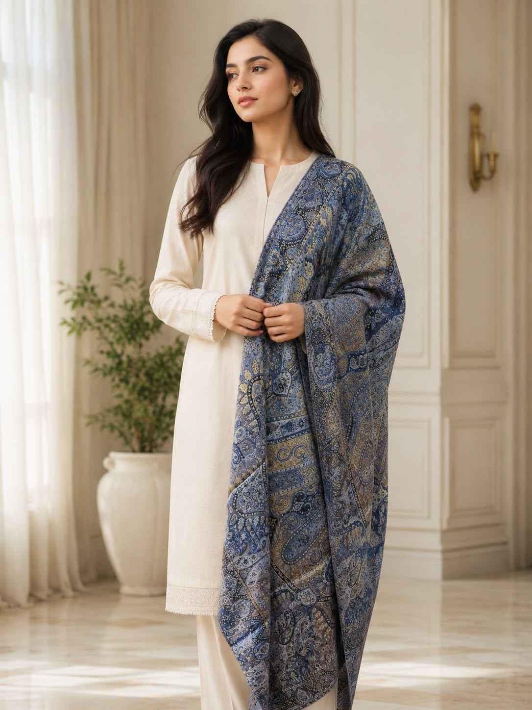 Luxury Kashmiri Kani Paisley Jaal Shawl – Pure Toosh Pashmina Handloom