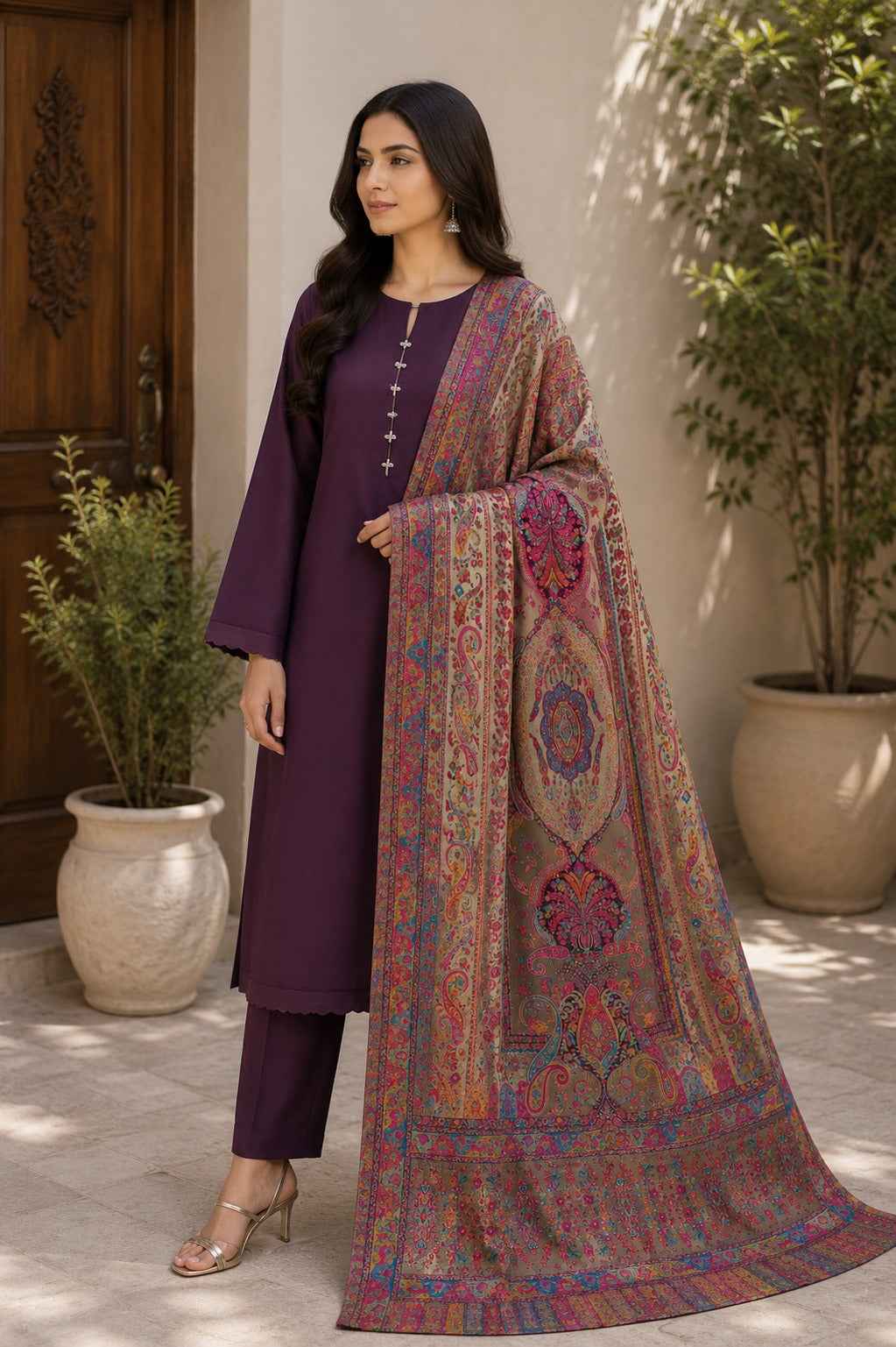 Luxury Handloom Kani Silk Dupatta – Authentic Kashmiri Paisley Woven | Ethnic Dupatta