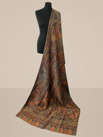 Luxurious Handwoven Kani Silk Dupatta Paisley Designe Wrap (Multi-Color)