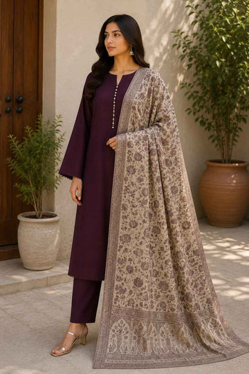 Luxury Handloom Kani Silk Dupatta – Elegant Monochrome Kashmiri Floral Woven | Ethnic Dupatta