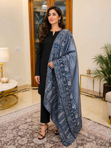 Luxury Kashmiri Dual Side Kani Moonlight Shawl Handloom on Toosh Pashmina