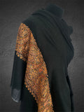 Luxury Imperial Black Toosh Pashmina Shawl | Hand-Needle Sozni Embroidery - LoomFable