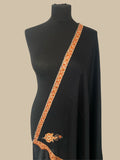 Luxury Midnight Onyx Toosh Pashmina Shawl | Hand-Needle Sozni Embroidery - LoomFable