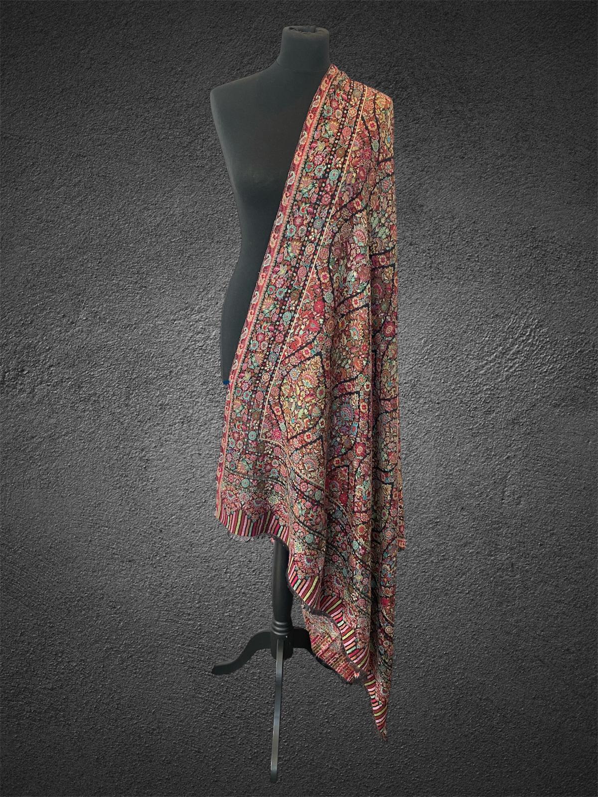 Luxury Heritage Kani Handloom Shawl | All-Over Floral Jamawar - LoomFable