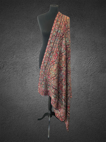 Luxury Heritage Kani Handloom Shawl | All-Over Floral Jamawar - LoomFable