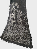 Midnight Ebony Soft Organza Dupatta | Intricate Aari Machine Embroideryshawls - LoomFable