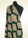 Luxury Pashmina Shawl Forest Green – Royal Aari Thread Machine Embroidery - LoomFable