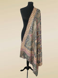 Luxury Kalamkari Toosh Pashmina | Hand-Painted & Silk-Outlined Heirloom - LoomFable
