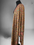Natural Brown Kani Floral Stole – Handloom Toosh Pashmina Multi-Flower Wrap - LoomFable