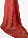 Luxury Handwoven Red Kani Diamond Jaal Toosh Pashmina Shawl - LoomFable