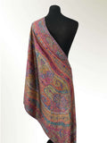 Fuchsia Pink Kani Silk Modal Stole – Vibrant Paisley Jaal Hand-Finished Wrap - LoomFable
