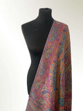 Fuchsia Pink Kani Silk Modal Stole – Vibrant Paisley Jaal Hand-Finished Wrap - LoomFable
