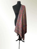 Fuchsia Pink Kani Silk Modal Stole – Vibrant Paisley Jaal Hand-Finished Wrap - LoomFable