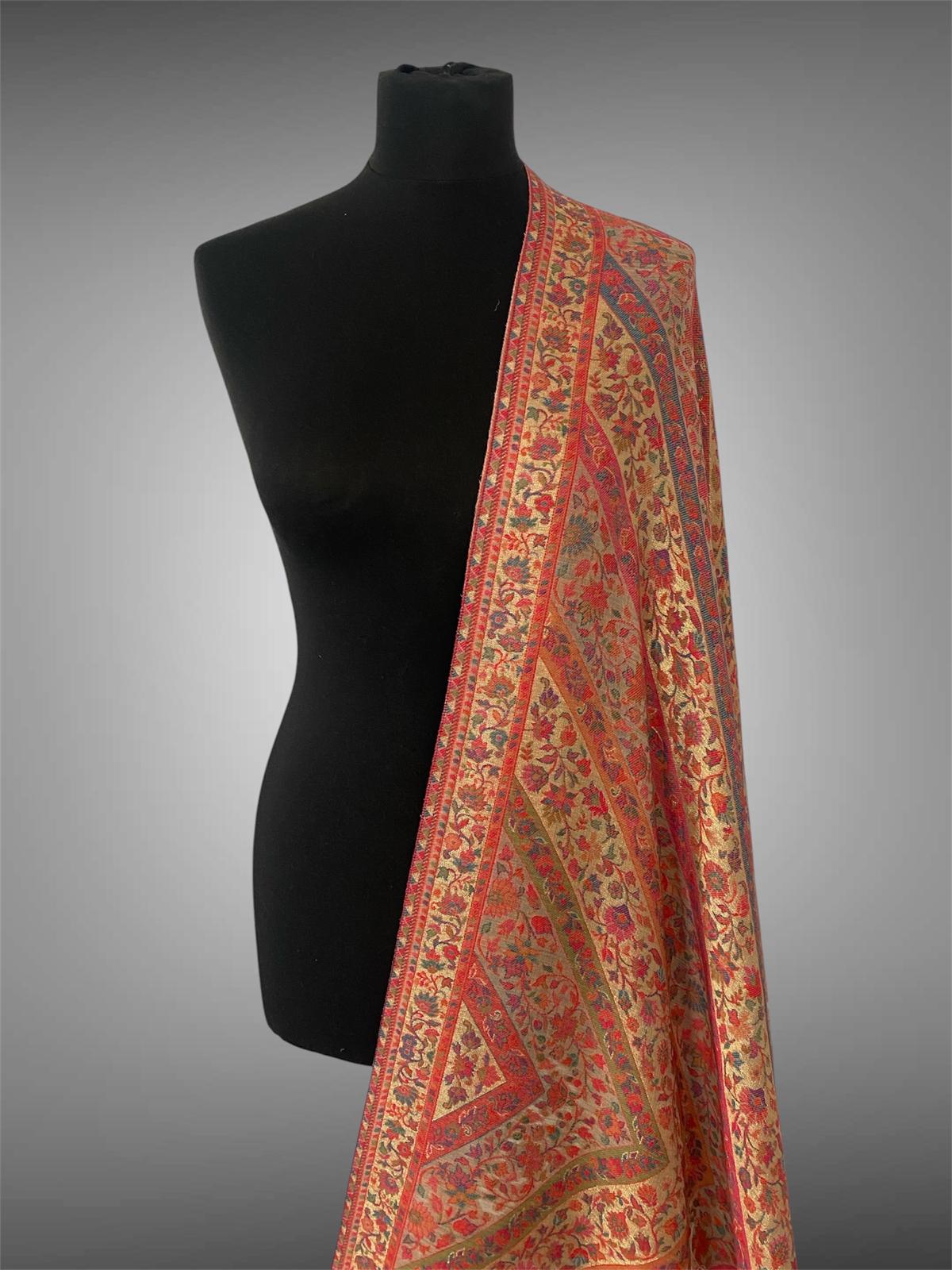 Luxury Triangle Kani Handloom "V-Jaal" Toosh Pashmina Shawl - LoomFable