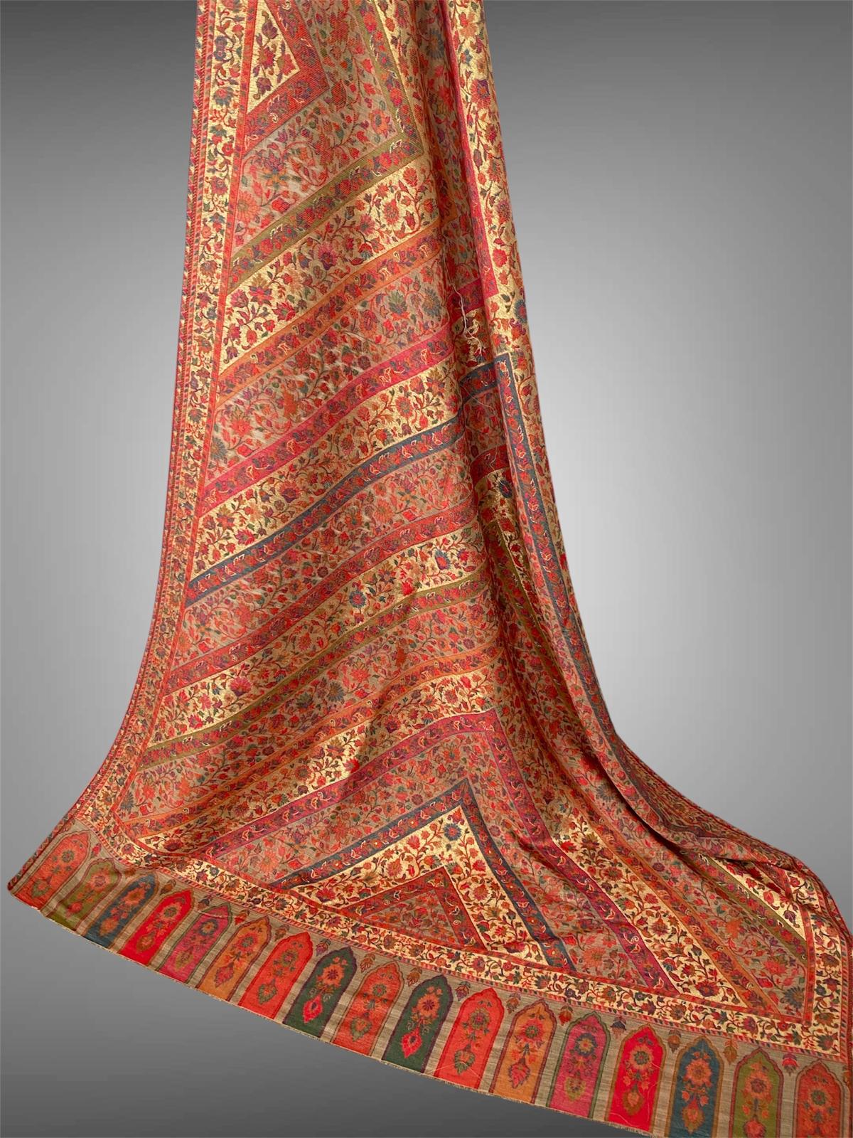 Luxury Triangle Kani Handloom "V-Jaal" Toosh Pashmina Shawl - LoomFable