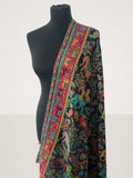 Midnight Black Kani Animal Design Stole – Handwoven Shikargah Toosh Pashmina Wrap. - LoomFable