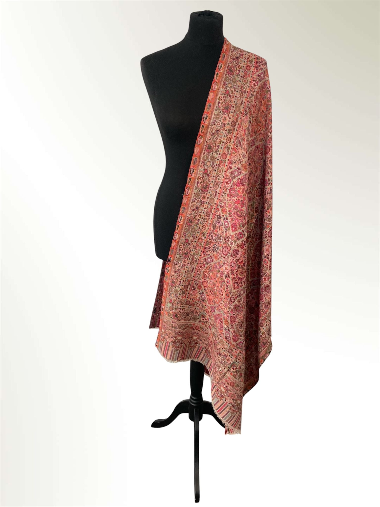Skin Matka Kani Pashmina Stole – Handwoven Toosh Heritage Floral Stole - LoomFable