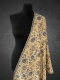 Luxury Skin Flower Design Silk Thread Embriodery Pashmina Stole