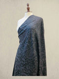 Luxury Black on Black Pashmina Shawl with Machine Aari Embroidery