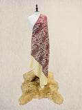 Luxury Maroon & Skin Tone Pashmina Shawl Machine Aari Embroidered