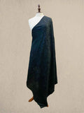 Luxury Black on Black Pashmina Shawl with Kashmiri Aari Flower Embroidery