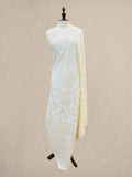 Luxury White on White Pashmina Shawl with Kashmiri Aari Flower Embroidery