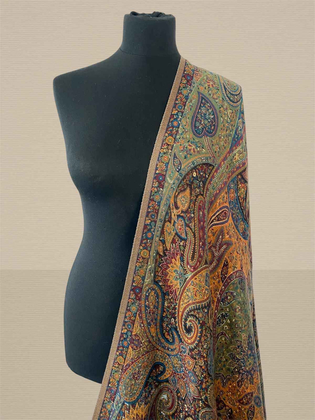 Luxurious Handwoven Kani Silk Dupatta Paisley Designe Wrap (Multi-Color)