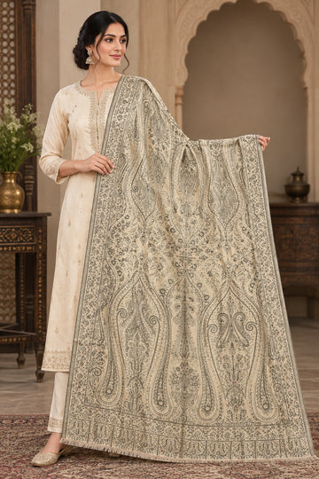 Premium Kani Shawl with Moonlight Pasiley Design – Handwoven Pashmina