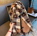 Women Wool Cashmere Scarf for Women – Heart Pattern Winter Scarf
