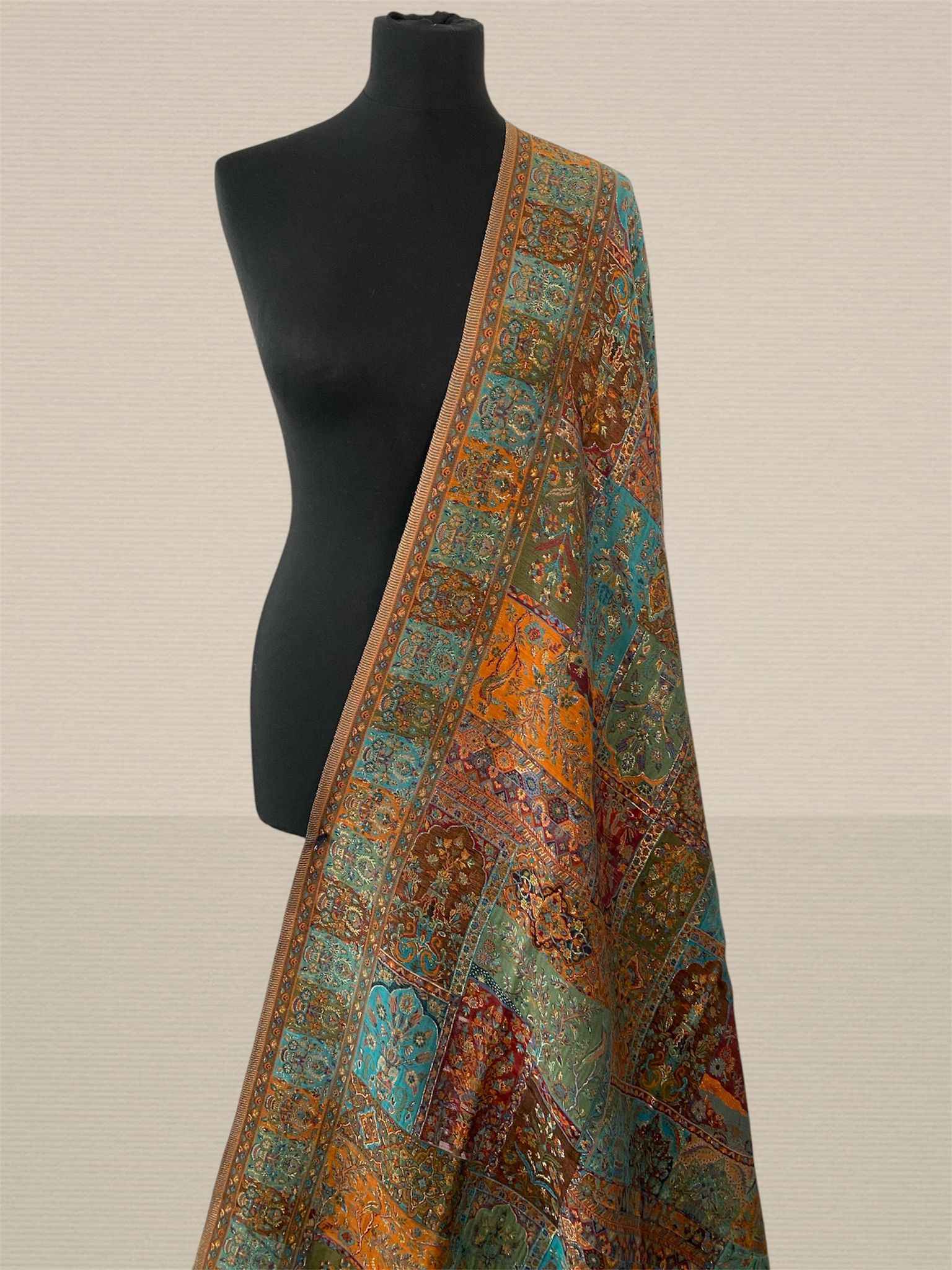 Luxury Imperial Kani Silk Moonlight Dupatta | Handloom Woven Tapestry