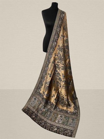 Luxury Kani Silk Dupatta with center Moonlight handwoven kashmiri Wrap