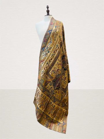 Luxury Imperial Multicolor Multi-Border Kani Silk Dupatta Moonlight - Handwoven Wrap