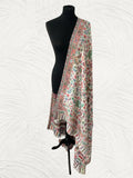 Handloom Kani Shawl in Toosh Pashmina – Ivory Multi-Floral Elegance - LoomFable