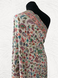 Handloom Kani Shawl in Toosh Pashmina – Ivory Multi-Floral Elegance - LoomFable