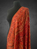 Luxury Crimson Imperial Kani Handloom Shawl | Vibrant Jamawar Jaal - LoomFable