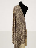 Luxury Skin-Toned Pashmina Shawl – Nude Aari Thread Embroidery - LoomFable