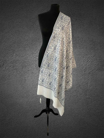 Luxury Paisley Design Machine-Embroidered Pashmina Stole